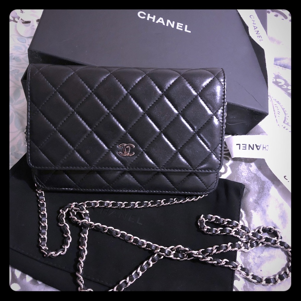 Chanel Lambskin Wallet on chain retails$2500
